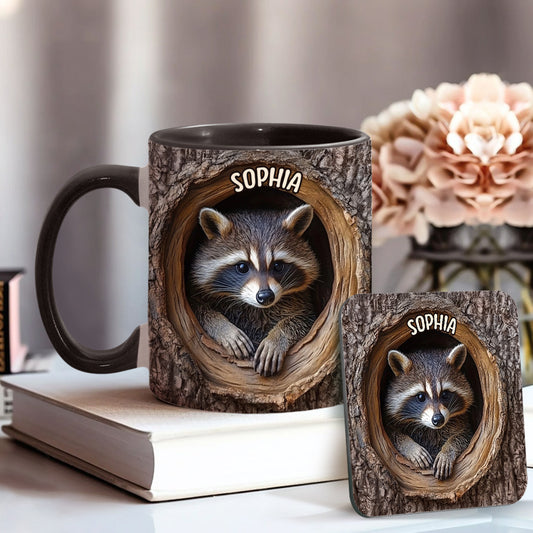 Niedlicher Waschbär - Personalisierte Tasse mit Waschbär-Motiv