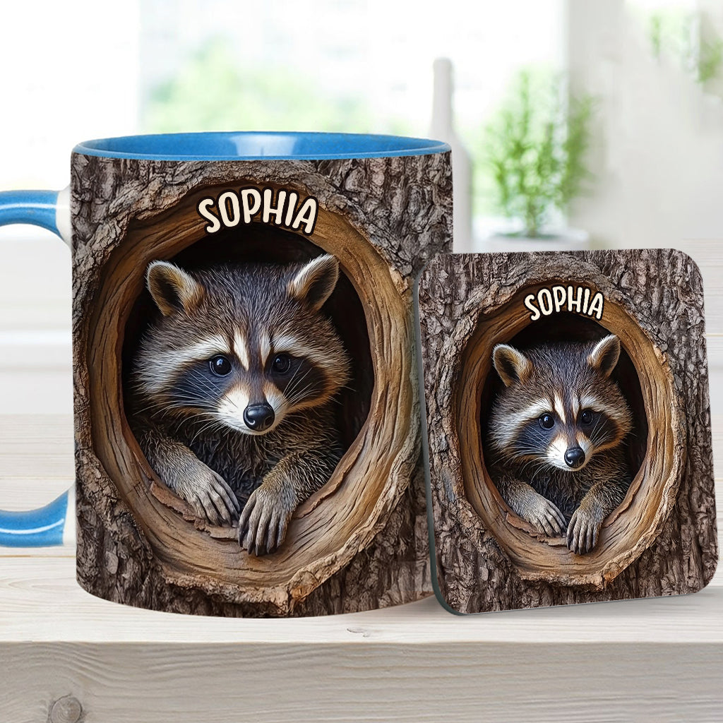 Adorable Raccoon - Personalized Raccoon Accent Mug