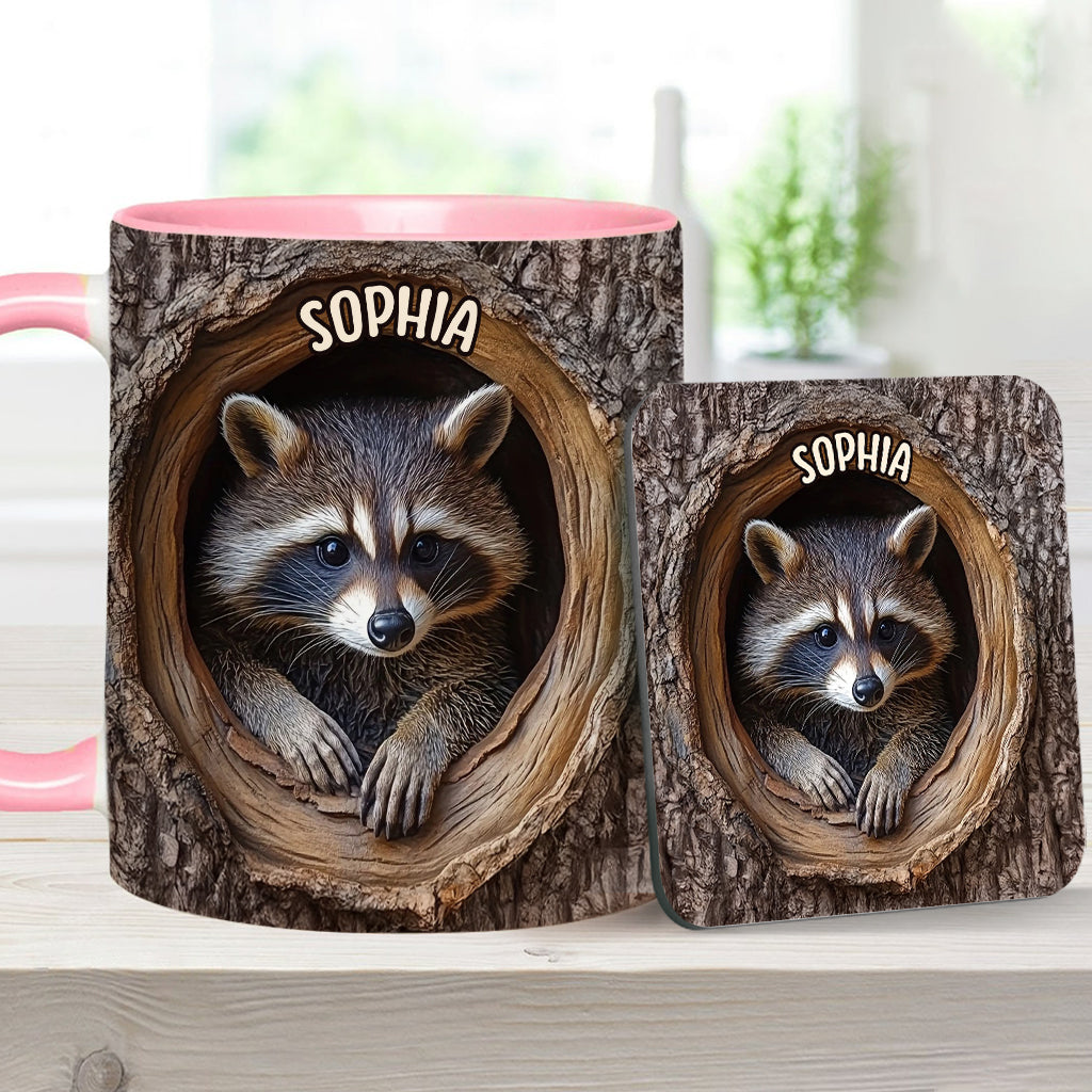 Adorable Raccoon - Personalized Raccoon Accent Mug