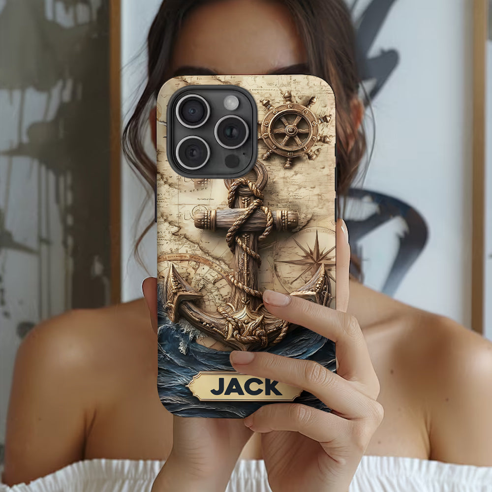 Stolzer Segler – Personalisierte Handyhülle mit Bootsmotiv und Volldruck