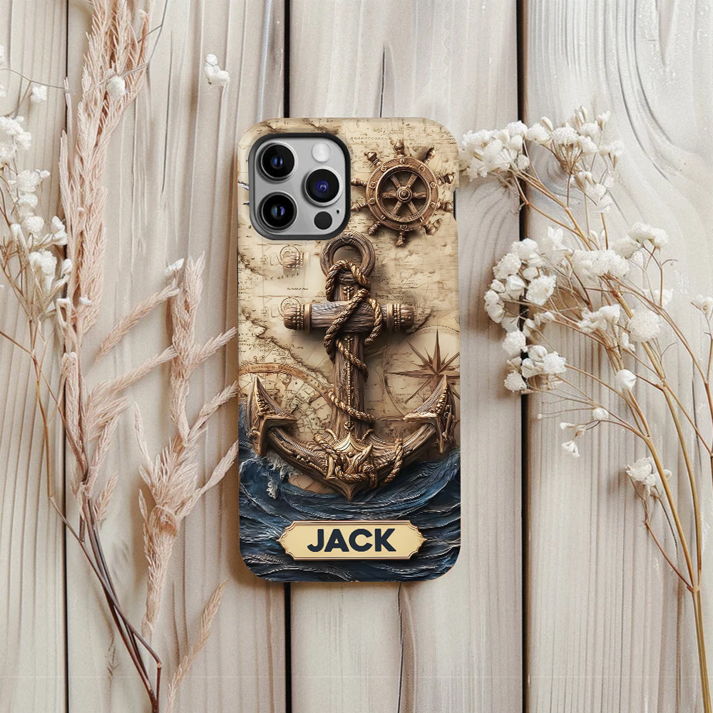 Stolzer Segler – Personalisierte Handyhülle mit Bootsmotiv und Volldruck