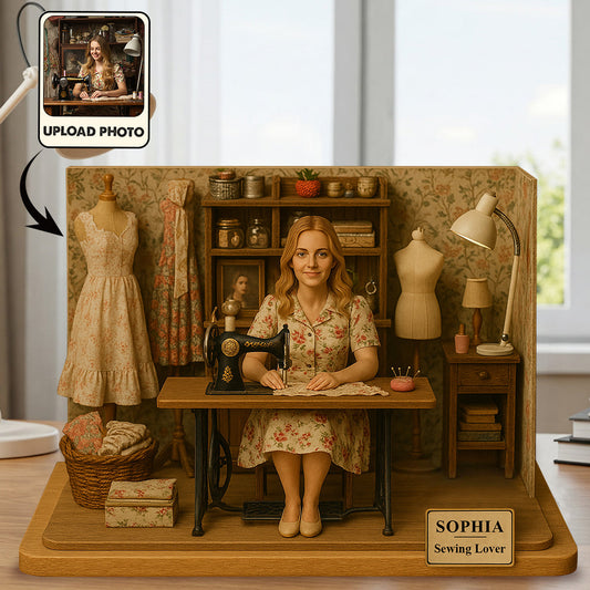 Individuelle Figur nach Foto – Personalisierte Näharbeit, individuell geformte Acrylplakette