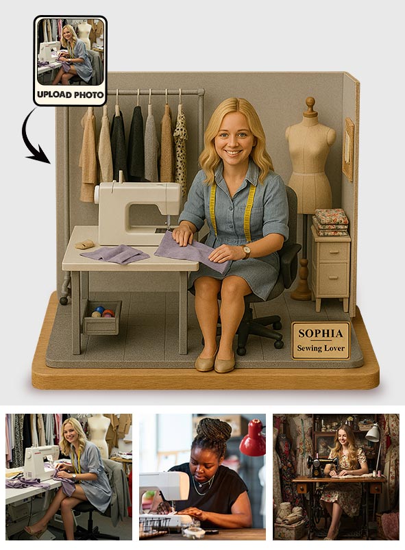 Individuelle Figur nach Foto – Personalisierte Näharbeit, individuell geformte Acrylplakette