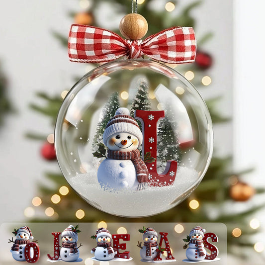 Individuelle Initialen für die ganze Familie – Personalisierte Schneekugel-Ornamente für die Familie