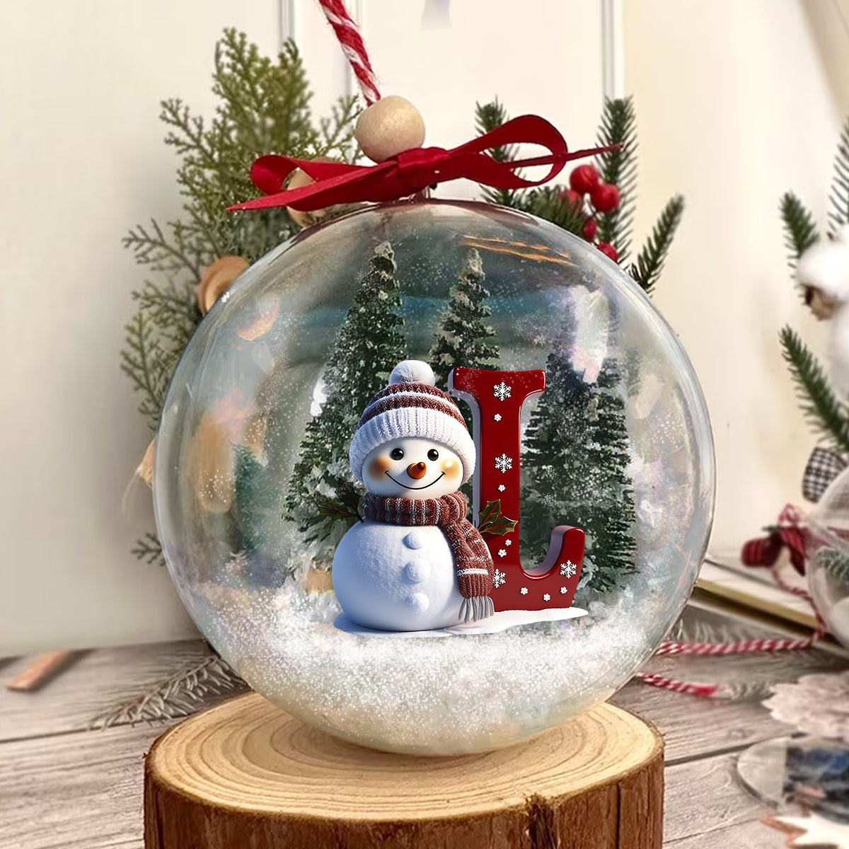 Individuelle Initialen für die ganze Familie – Personalisierte Schneekugel-Ornamente für die Familie