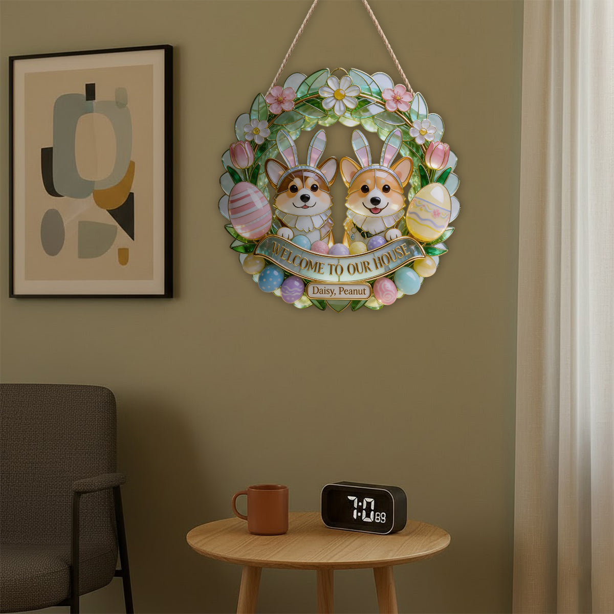 Custom Any Photo Easter's Day Gift - Personalized Dog LED Light Acrylic Sign