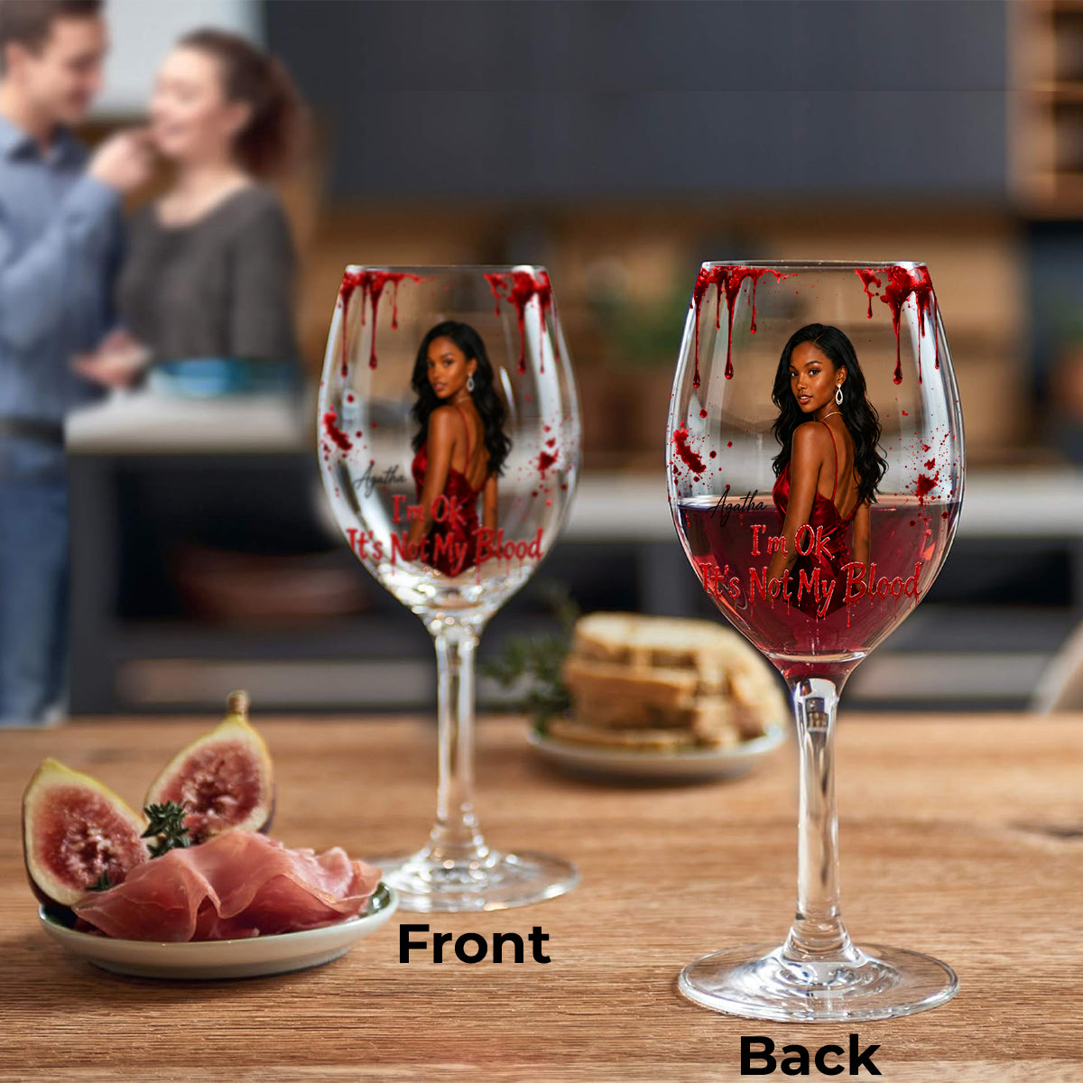 Blood Drip - Personalized Wine Wine Glass With Long Stem