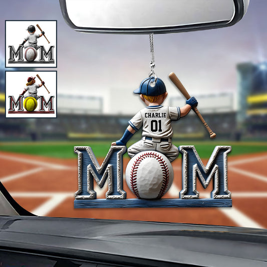 Baseball-Mama – Personalisierter Autoanhänger für Mütter