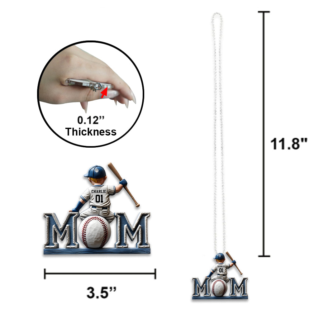 Baseball-Mama – Personalisierter Autoanhänger für Mütter