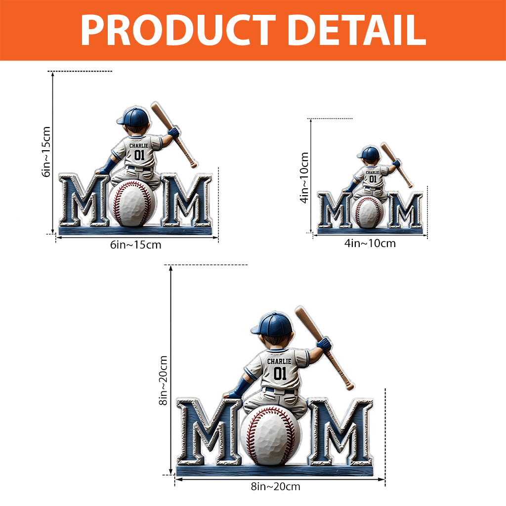 Baseball-Mama – Personalisierte Acrylplakette in individueller Form für die Mutter