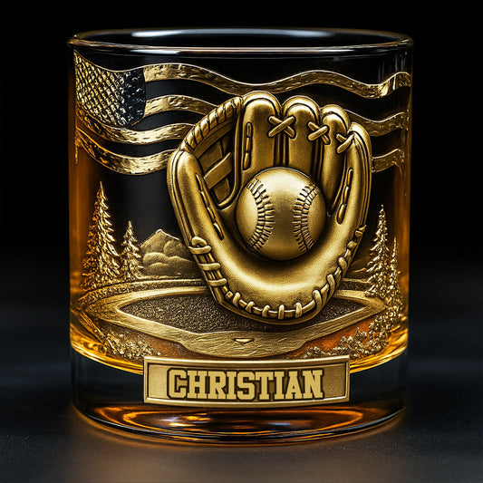 Whiskey & Baseball - Personalized Baseball Whiskey Glass