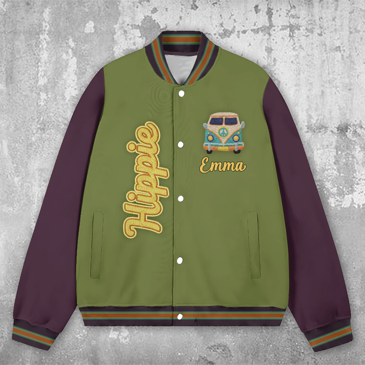 Hippie Souls - Personalized Hippie Varsity Jacket