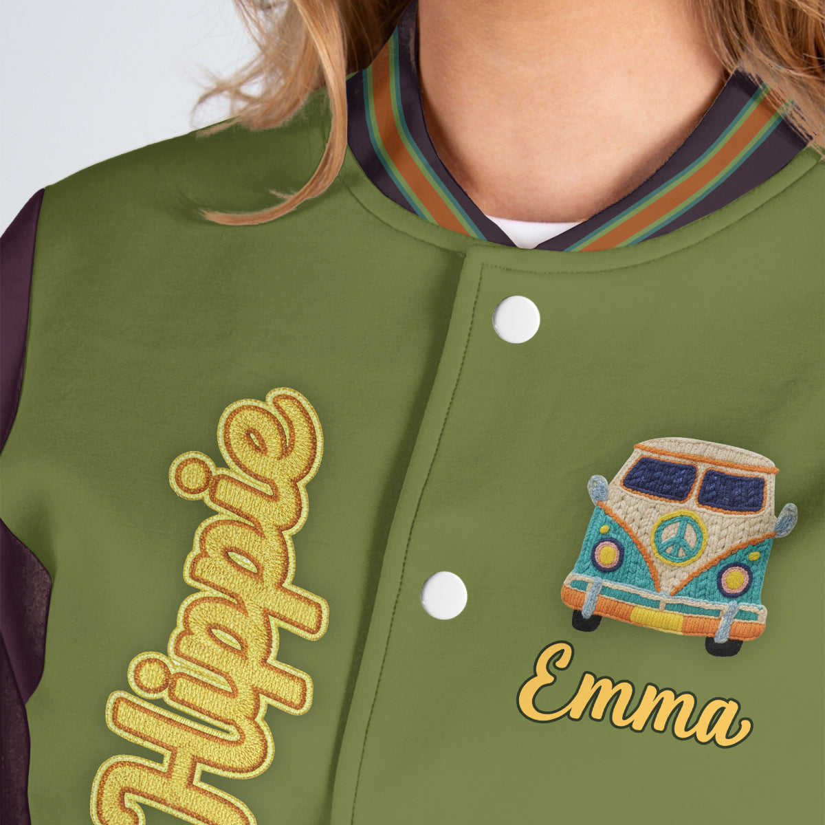 Hippie Souls - Personalized Hippie Varsity Jacket
