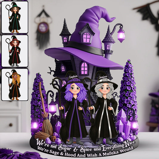 Witch Friends - Personalized Witch Custom Shaped Acrylic Plaque