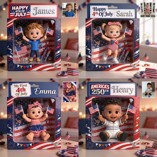 Frohen 4. Juli - Personalisierte Kinder-Acryl-Displaybox