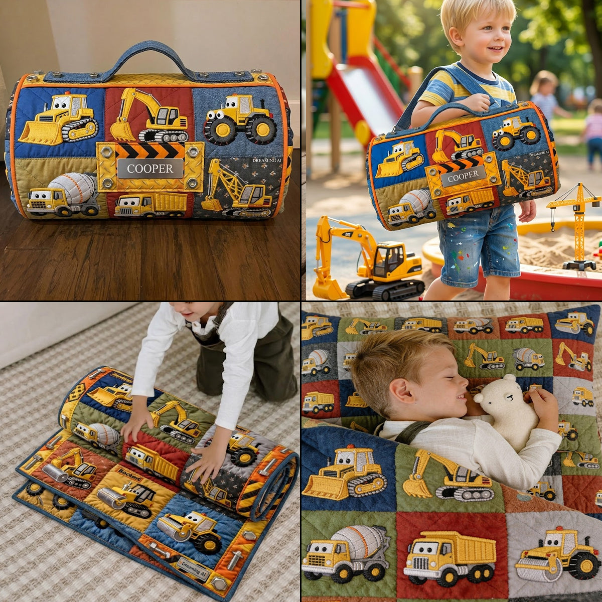 Baumaschine - Personalisierte Kinder-Nap Mat