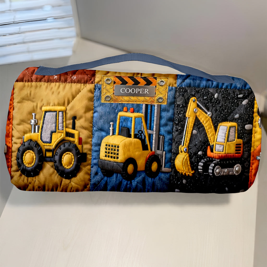 Baumaschine - Personalisierte Kinder-Nap Mat
