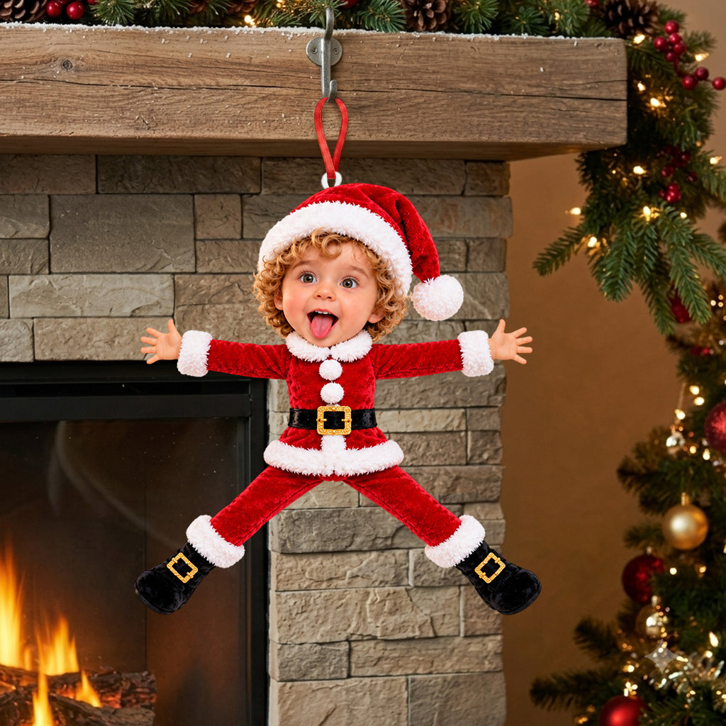 Christmas Decor, Gift for Kids, Christmas Gift - Personalized Kid Poseable Doll Ornament