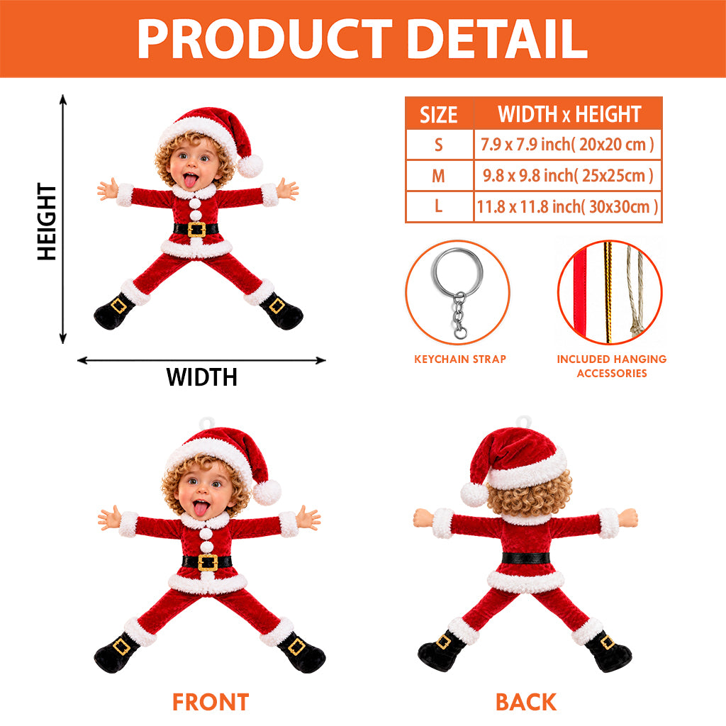 Christmas Decor, Gift for Kids, Christmas Gift - Personalized Kid Poseable Doll Ornament