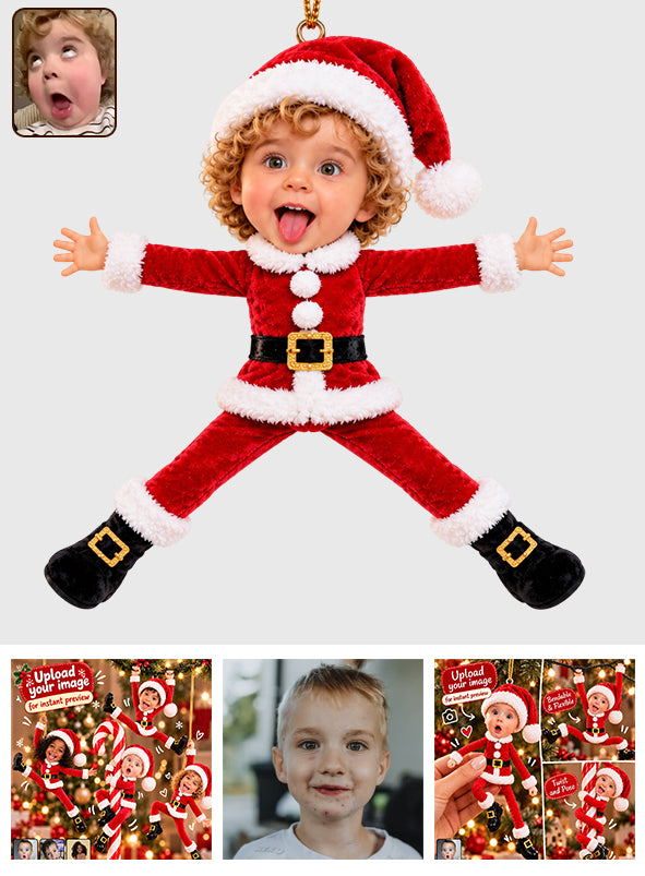 Christmas Decor, Gift for Kids, Christmas Gift - Personalized Kid Poseable Doll Ornament