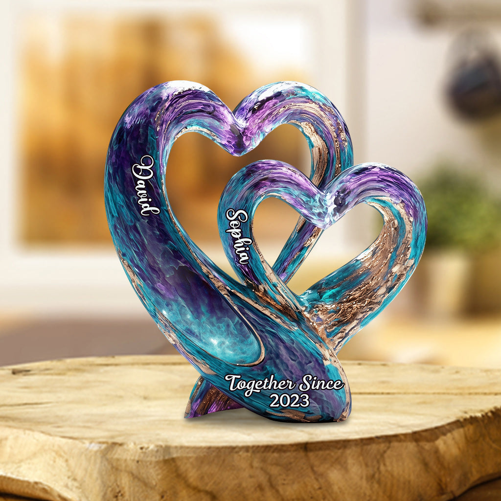 „Du und ich, wir schaffen das“ – personalisierte Acrylplakette in individueller Form für Paare