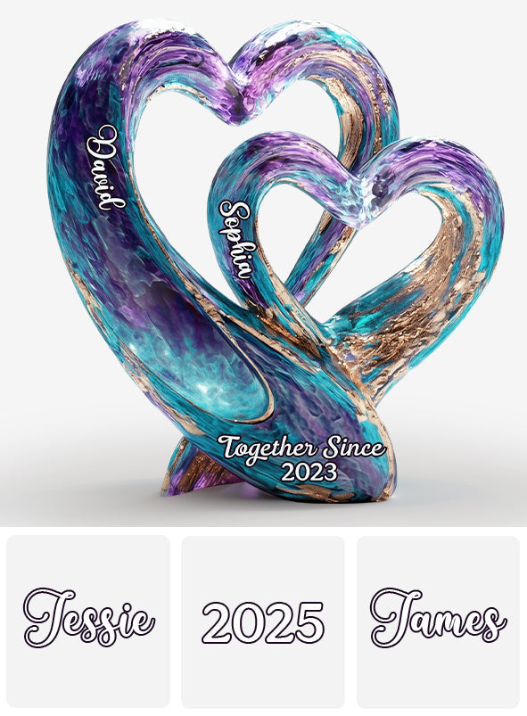 „Du und ich, wir schaffen das“ – personalisierte Acrylplakette in individueller Form für Paare