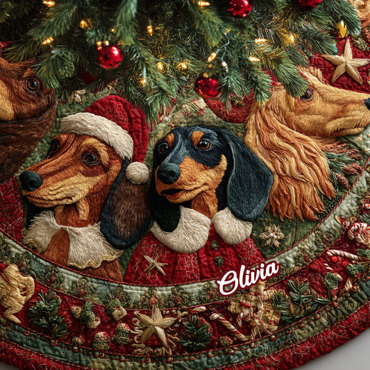 Love My Dog - Personalized Dachshund Tree Skirt