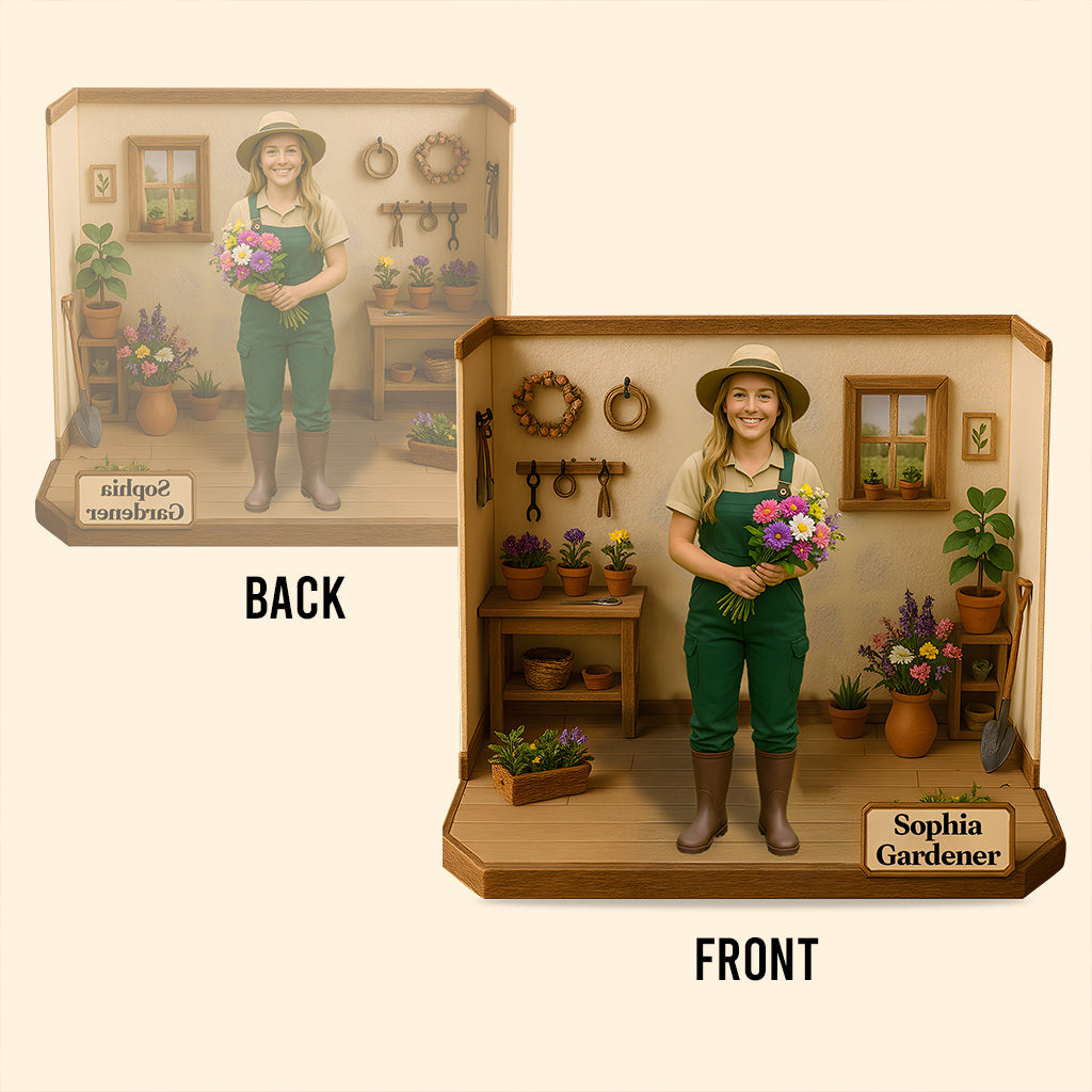 Individuelle Figur nach Foto – Personalisierte Garten-Acrylplakette in individueller Form