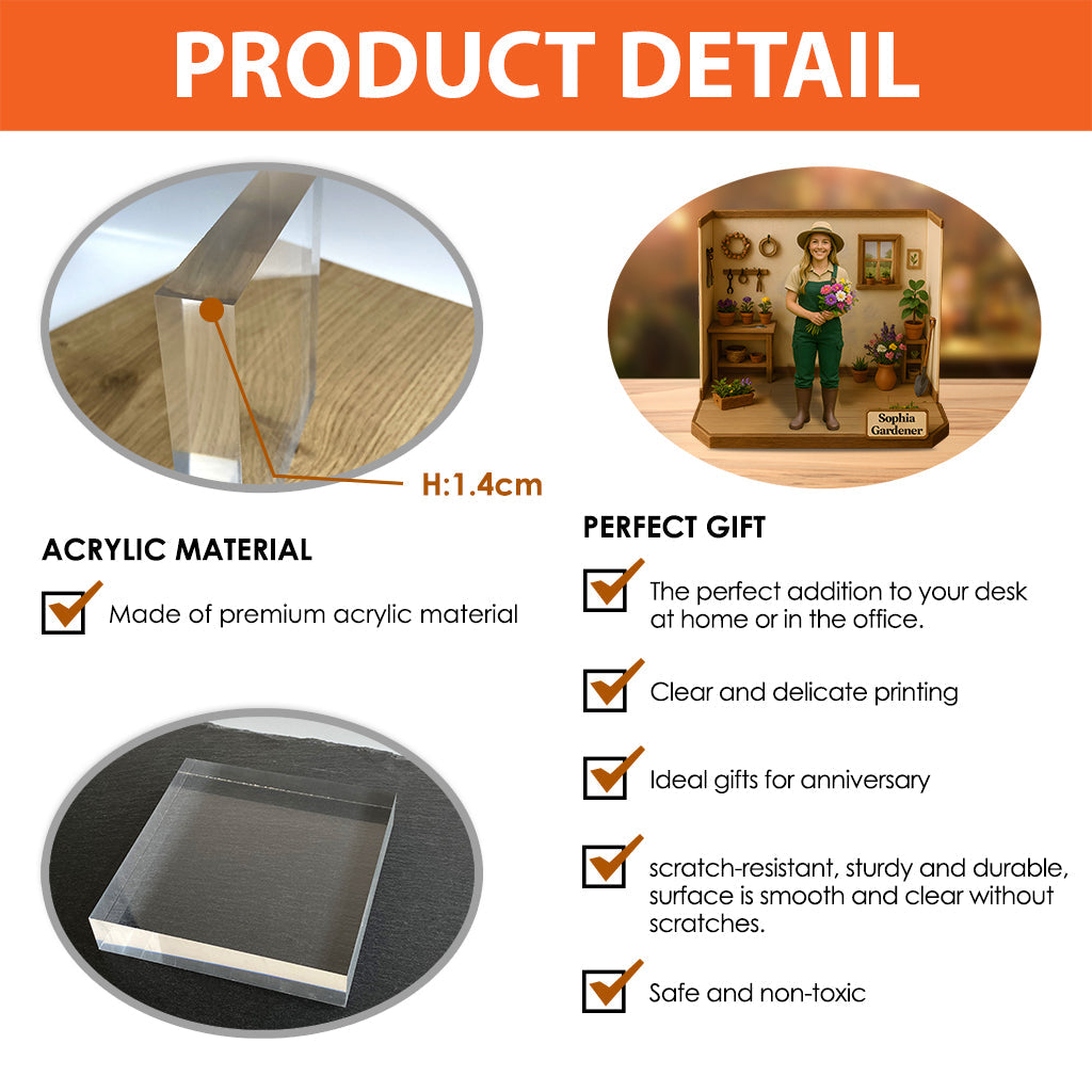 Individuelle Figur nach Foto – Personalisierte Garten-Acrylplakette in individueller Form