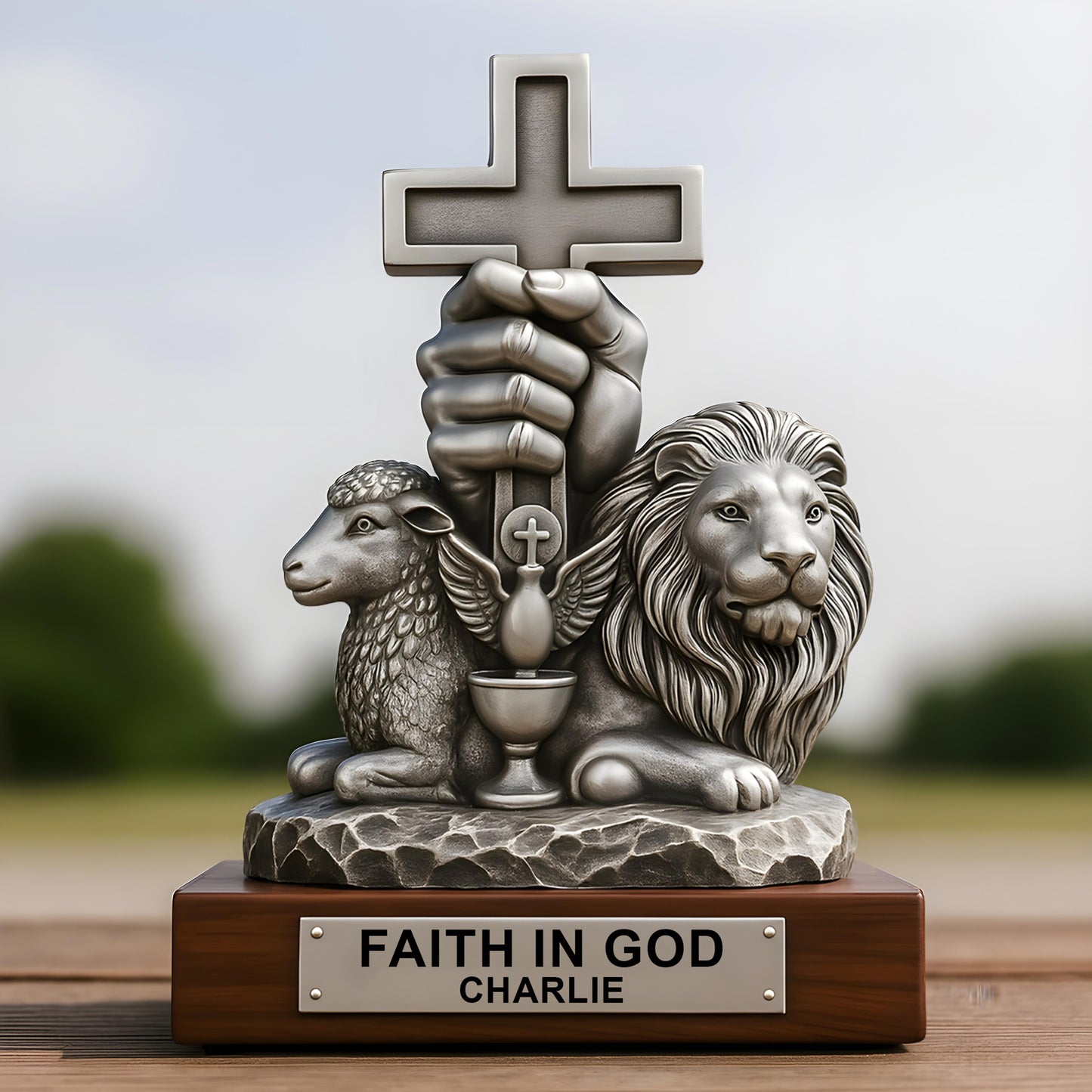 Glaube an Gott – Personalisierte christliche Acrylplakette in individueller Form