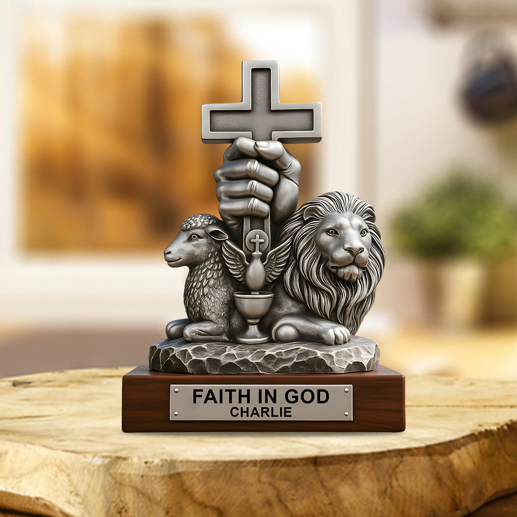 Glaube an Gott – Personalisierte christliche Acrylplakette in individueller Form