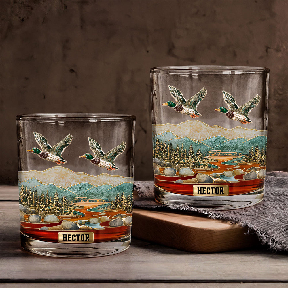 Duck Hunting Season - Personalized Hunting Whiskey Glass