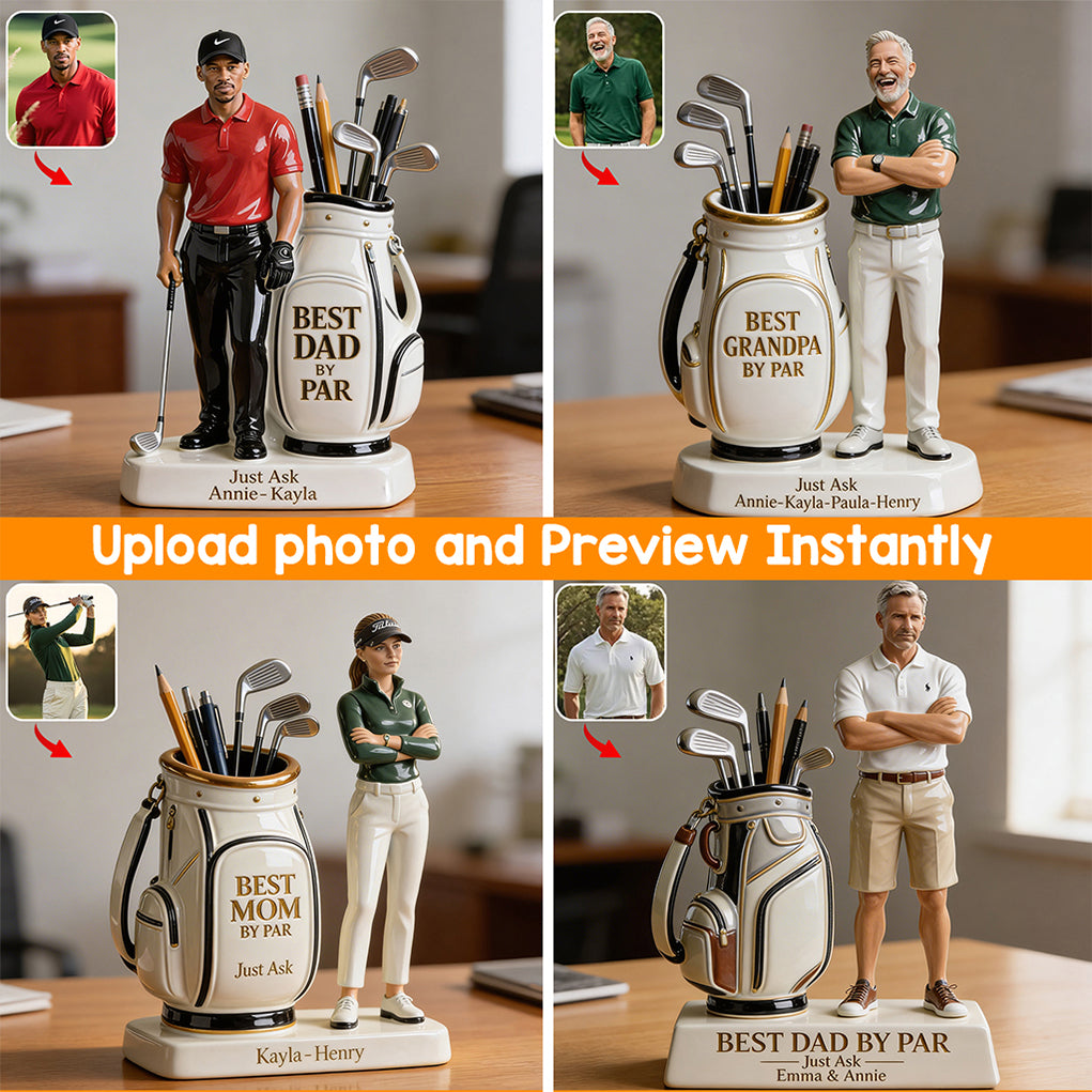 Best Dad By Par - Perfect Father's Day Gift - Personalized Golf Acrylic Pot