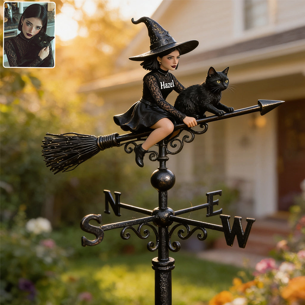 Salem Broom - Personalized Witch Weather Vane