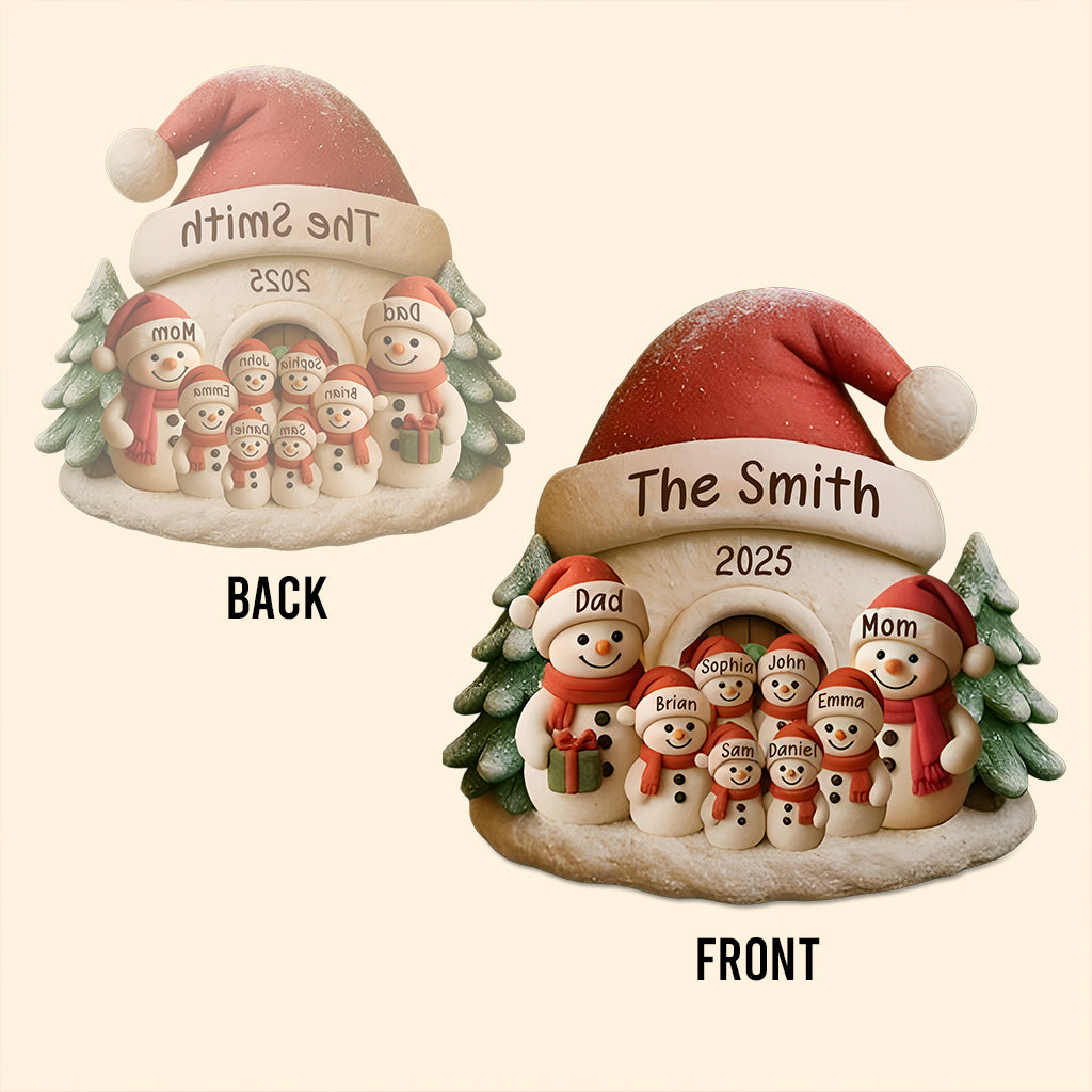 Snowman Family - Personalized Christmas Custom Shaped Acrylic Plaque