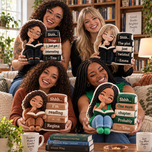 Shhh...I'm Reading - Personalized Book Premium Faux Fur Pillow