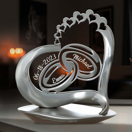 Jahrestagsgeschenk für Paare – Personalisierte Acrylplakette in individueller Form für Paare