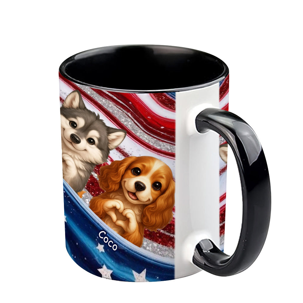 Pfote und Patriotismus – Personalisierte Tasse mit Hundemotiv
