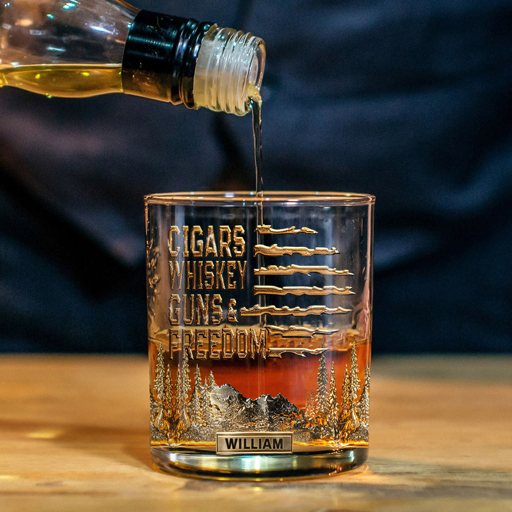 Gift For Bourbon/ Whiskey Lovers, Gift For Him - Personalized Whisky Whiskey Glass