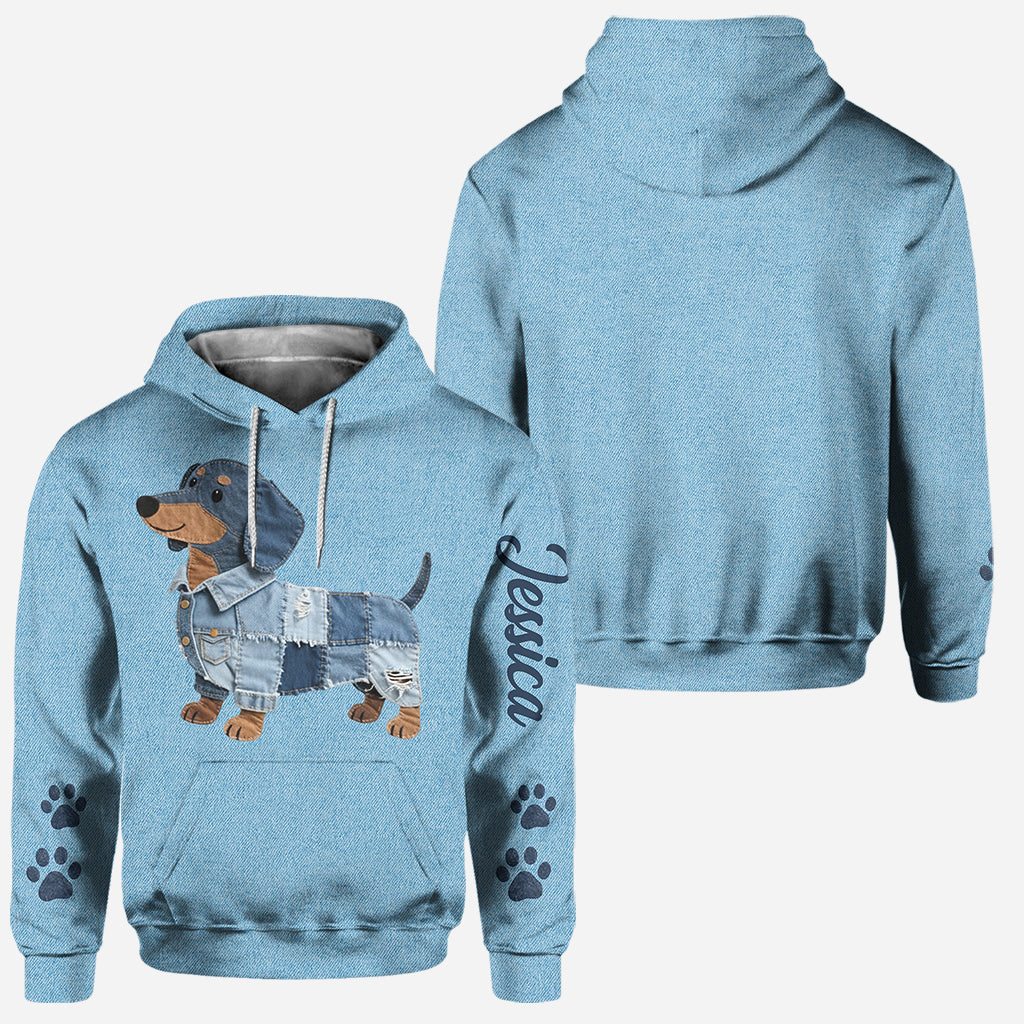 Einfach ein Mädchen, das ihren Hund liebt – personalisierter Hunde-Hoodie und Leggings