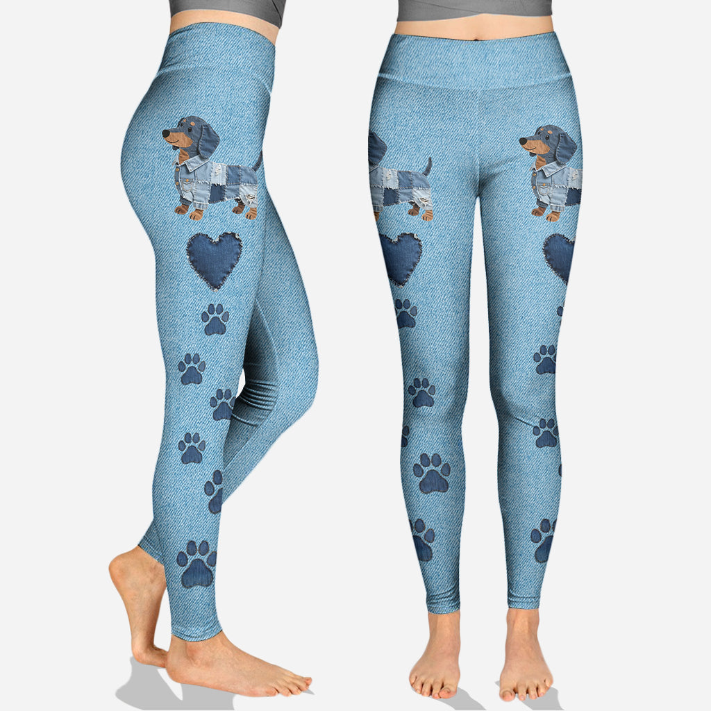 Einfach ein Mädchen, das ihren Hund liebt – personalisierter Hunde-Hoodie und Leggings