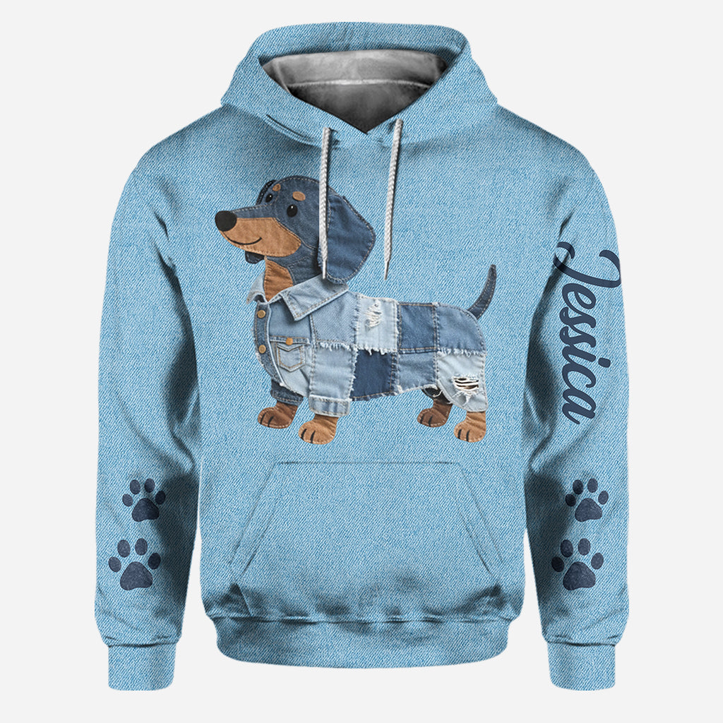 Einfach ein Mädchen, das ihren Hund liebt – personalisierter Hunde-Hoodie und Leggings