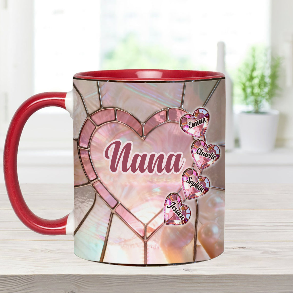 Gesegnet, Nana, Mama, Gigi oder Grandma genannt zu werden – personalisiertes Oma-Set mit Akzentbecher und Acryl-Rührstäbchen