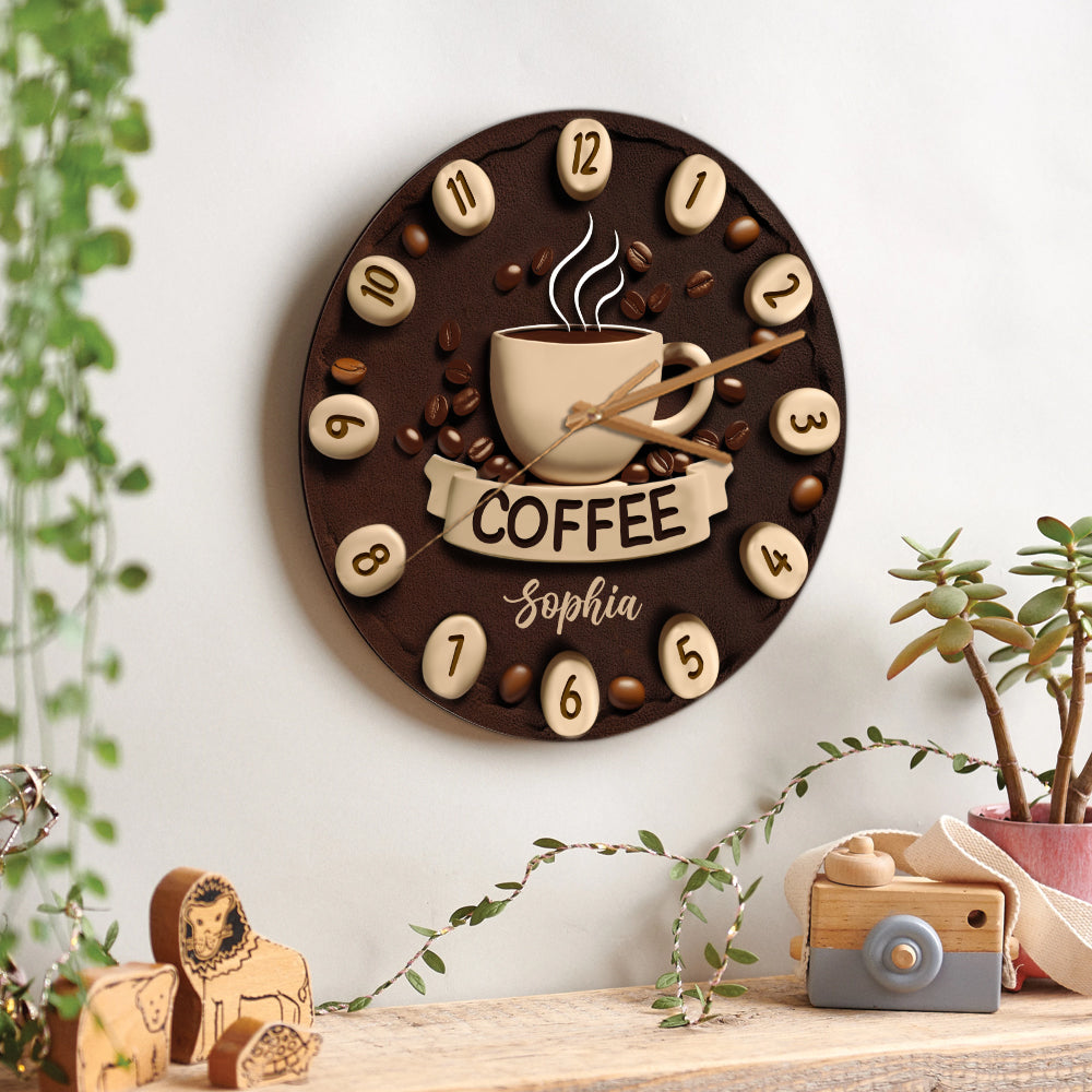 It's Coffee Time - Personalized Coffee Wall Clock