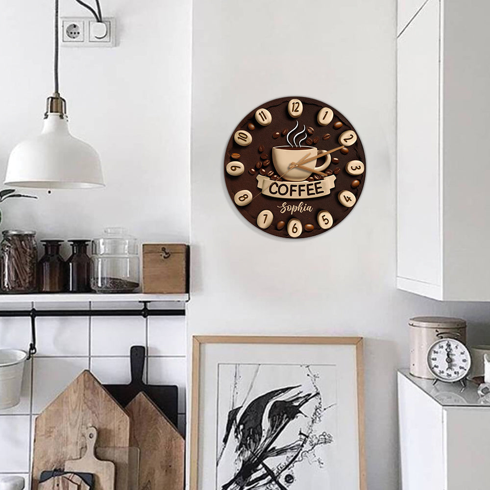 It's Coffee Time - Personalized Coffee Wall Clock