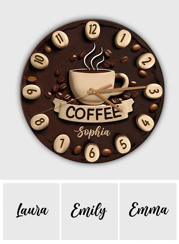It's Coffee Time - Personalized Coffee Wall Clock