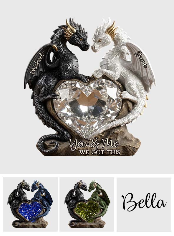 Du und ich, wir schaffen das – personalisierte Drachen-Acrylplakette in individueller Form