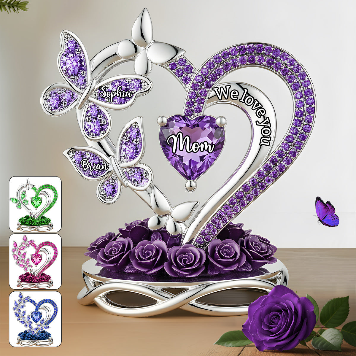 Wir lieben dich – Das perfekte Geschenk für Mama und Oma – personalisierte Acrylplakette in individueller Form für Oma