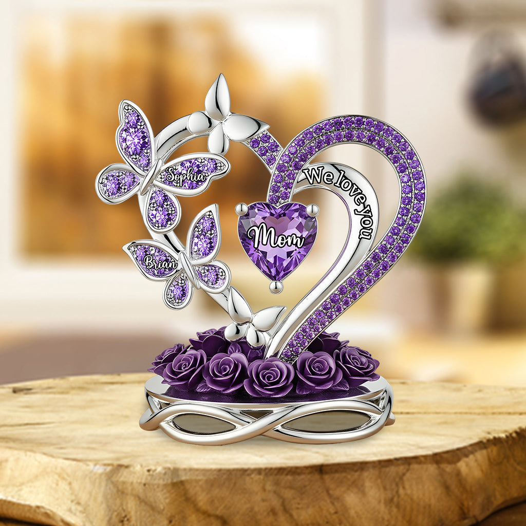 Wir lieben dich – Das perfekte Geschenk für Mama und Oma – personalisierte Acrylplakette in individueller Form für Oma