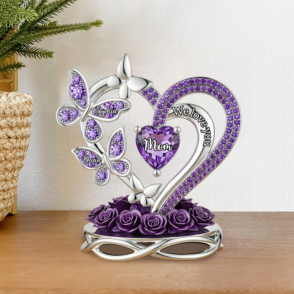 Wir lieben dich – Das perfekte Geschenk für Mama und Oma – personalisierte Acrylplakette in individueller Form für Oma